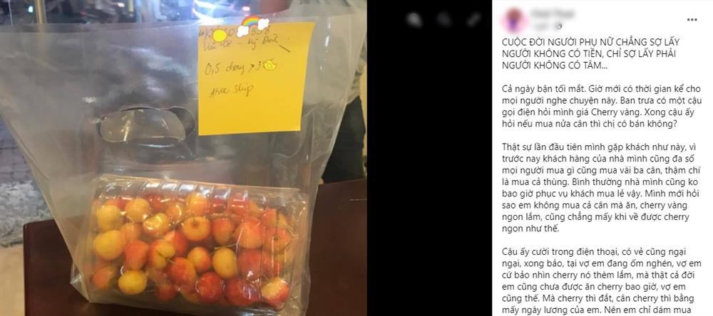 Chồng chỉ dám mua nửa cân cherry cho vợ nhưng lý do đằng sau khiến ai cũng xúc động-1