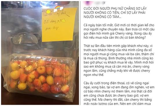 Chồng chỉ dám mua nửa cân cherry cho vợ nhưng lý do đằng sau khiến ai cũng xúc động