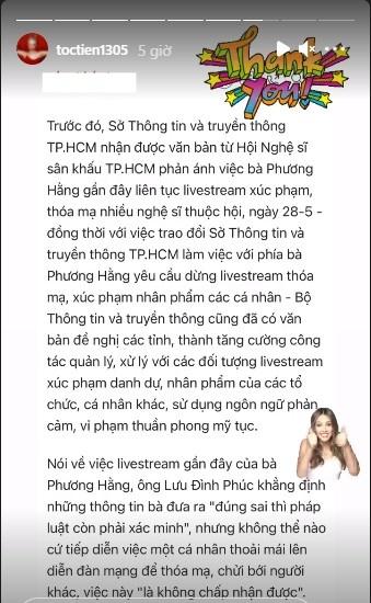 Bà Phương Hằng bị yêu cầu tạm dừng livestream, Tóc Tiên mừng thầm?-2