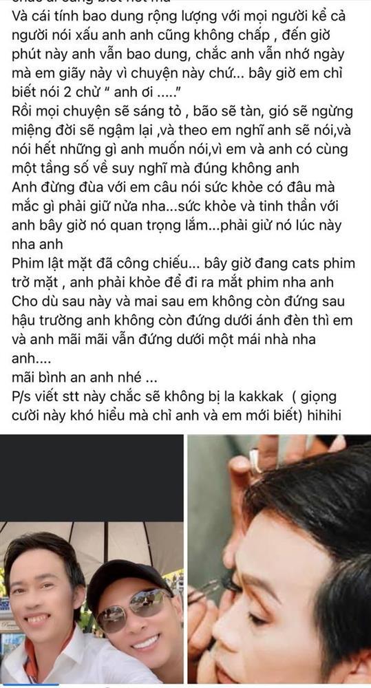 Make up thân cận viết tâm thư gửi Hoài Linh, lời dặn dò khiến dàn sao lo lắng-2