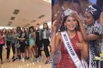 Đỗ Mỹ Linh chụp hình cùng tân Miss Universe, chiều cao cột đèn - máy nước