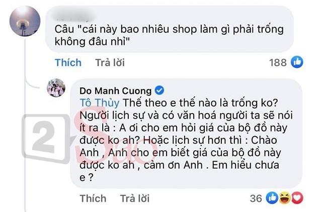 Đỗ Mạnh Cường mắng khách mua váy: Tôi là ĐMC chứ không phải shop-2