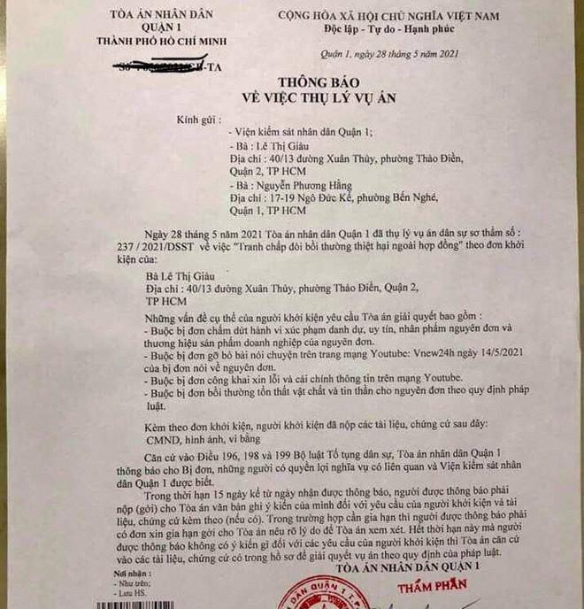 Vụ bà Phương Hằng bị kiện 1.000 tỷ: Bà Giàu sẽ đòi được bao nhiêu?-1