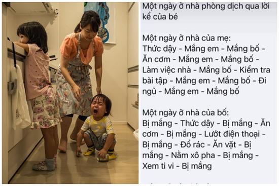 Lịch trình một ngày nghỉ dịch hài hước của cả nhà qua lời kể con nhỏ