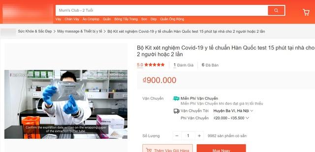 Kit test nhanh Covid-19 nhan nhản chợ mạng: Coi chừng tiền mất tật mang-1
