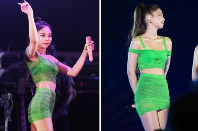 Jennie phối đồ thế nào với tông xanh lá?-1