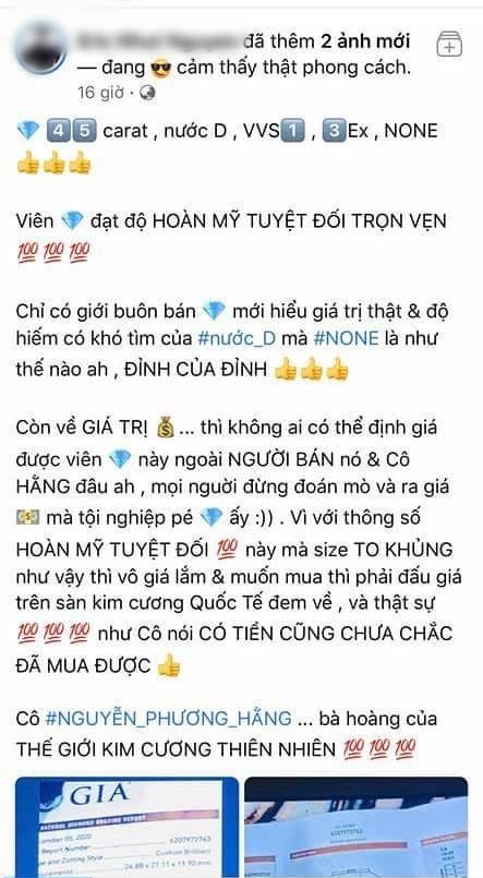 Viên kim cương 45 carat của bà Phương Hằng chỉ là hàng pha ke?-11