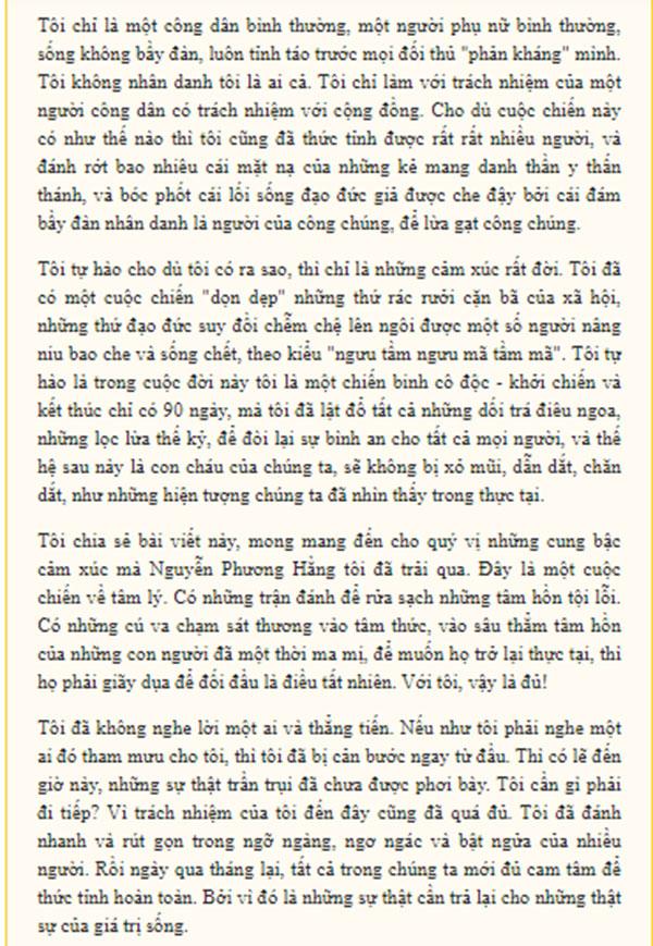 Bà Phương Hằng bất ngờ viết tâm thư muốn dừng cuộc chơi, khẳng định đã thấy đủ-4