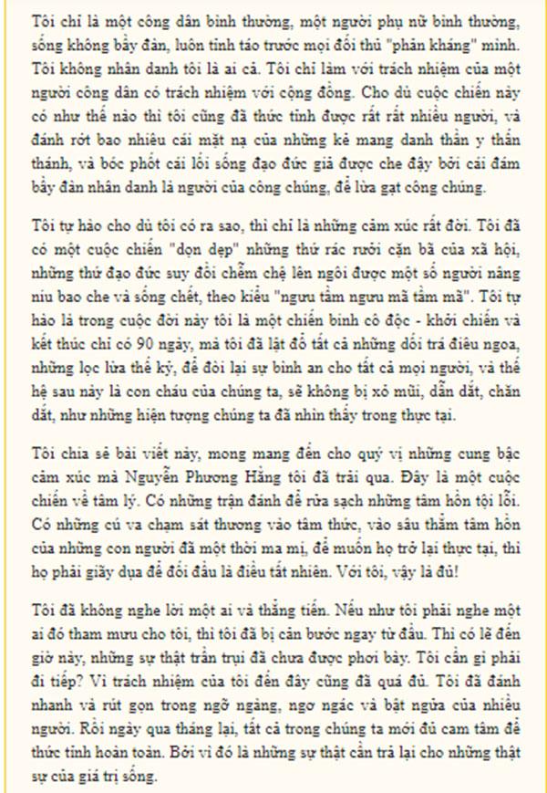 Bà Phương Hằng bất ngờ viết tâm thư muốn dừng cuộc chơi, khẳng định đã thấy đủ-4