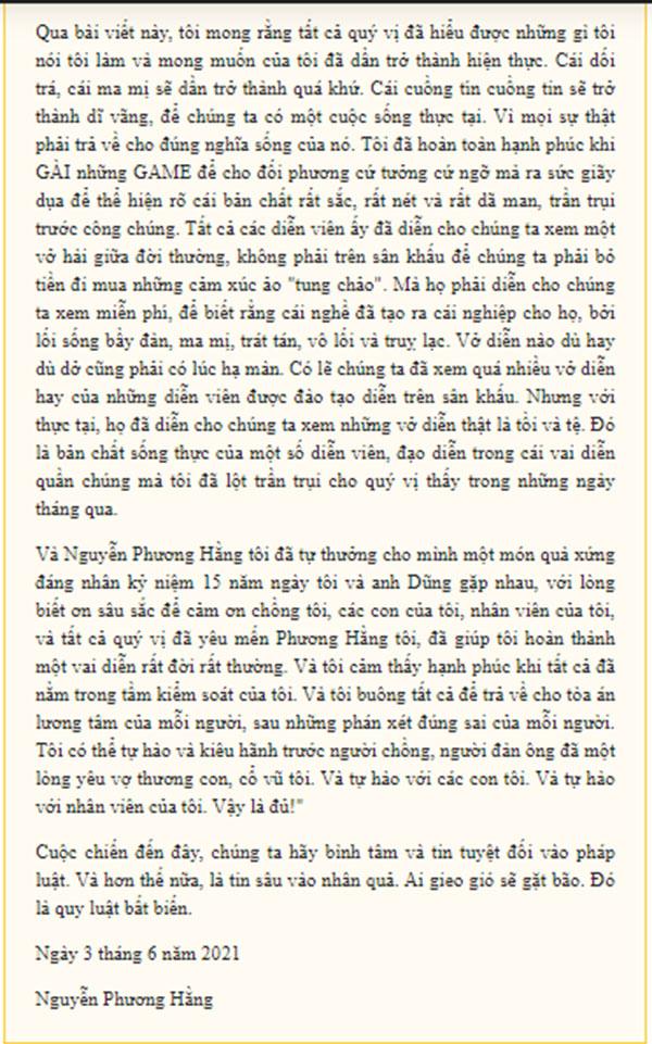 Bà Phương Hằng bất ngờ viết tâm thư muốn dừng cuộc chơi, khẳng định đã thấy đủ-6