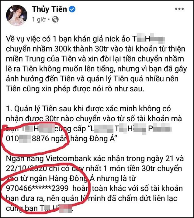 Đã tìm ra sai sót quá lớn của Thủy Tiên trong vụ chuyển nhầm 30 triệu-2