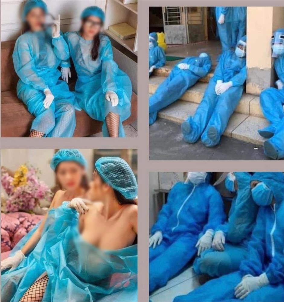Phẫn nộ hai cô gái chụp ảnh khoe hàng trong bộ đồ phòng dịch-2