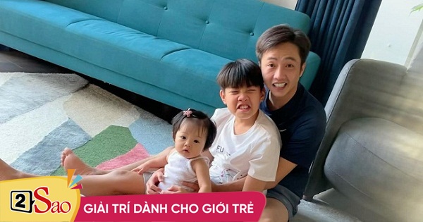Hình ảnh dễ thương của 3 bố con Cường Đô La