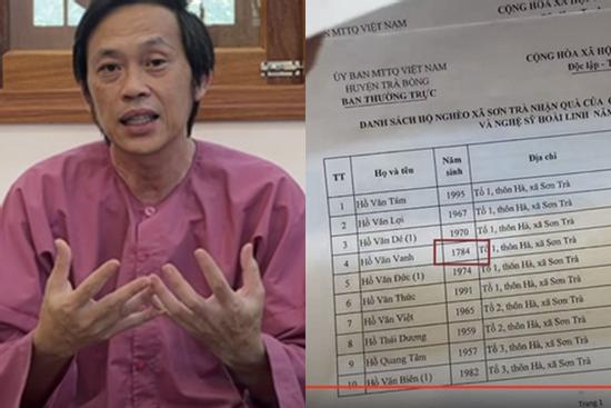 Chi tiết bất thường trong giấy tờ sao kê của Hoài Linh: Cho người dân 237 tuổi 'xuyên không'