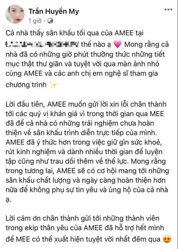 AMEE xin lỗi về giọng hát live thều thào lạc quẻ-3