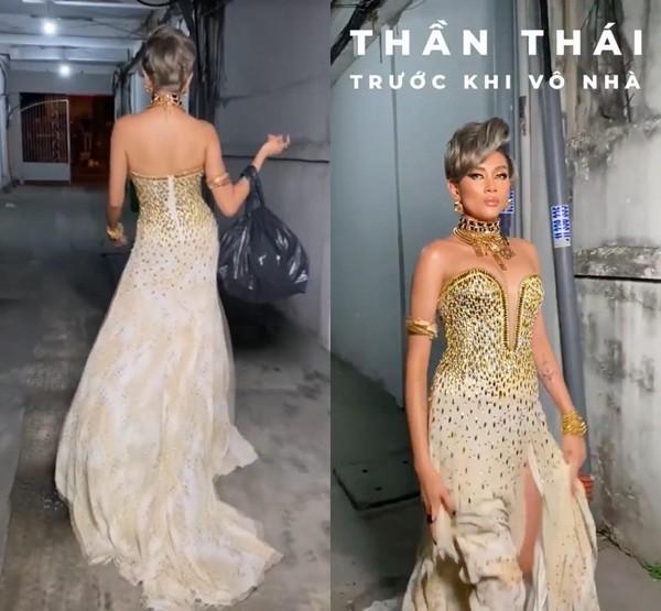 Lương Thùy Linh diện set đồ quét đất hơn 100 triệu đi chợ cóc-8