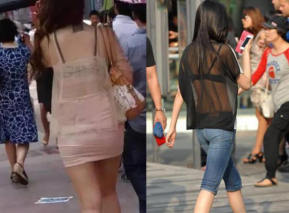 Những bộ váy áo mỏng tang lộ nội y phản cảm rầm rộ trên đường-3