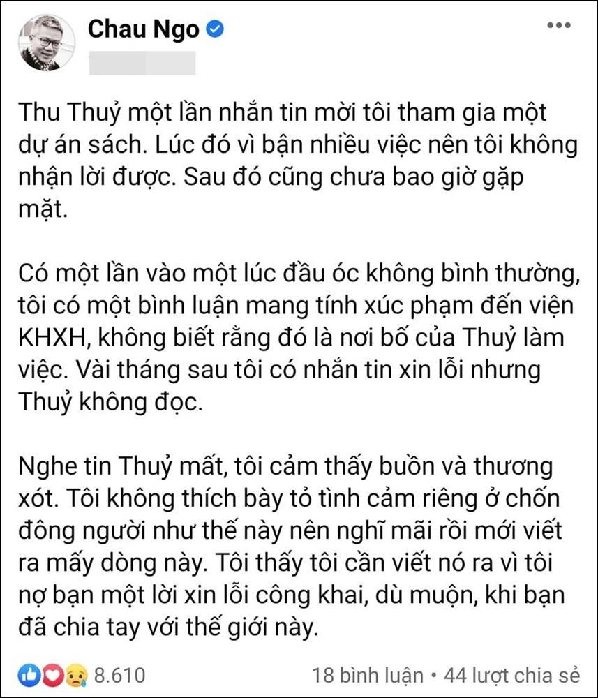 Giáo sư Ngô Bảo Châu gửi lời xin lỗi muộn màng tới hoa hậu Thu Thủy-3