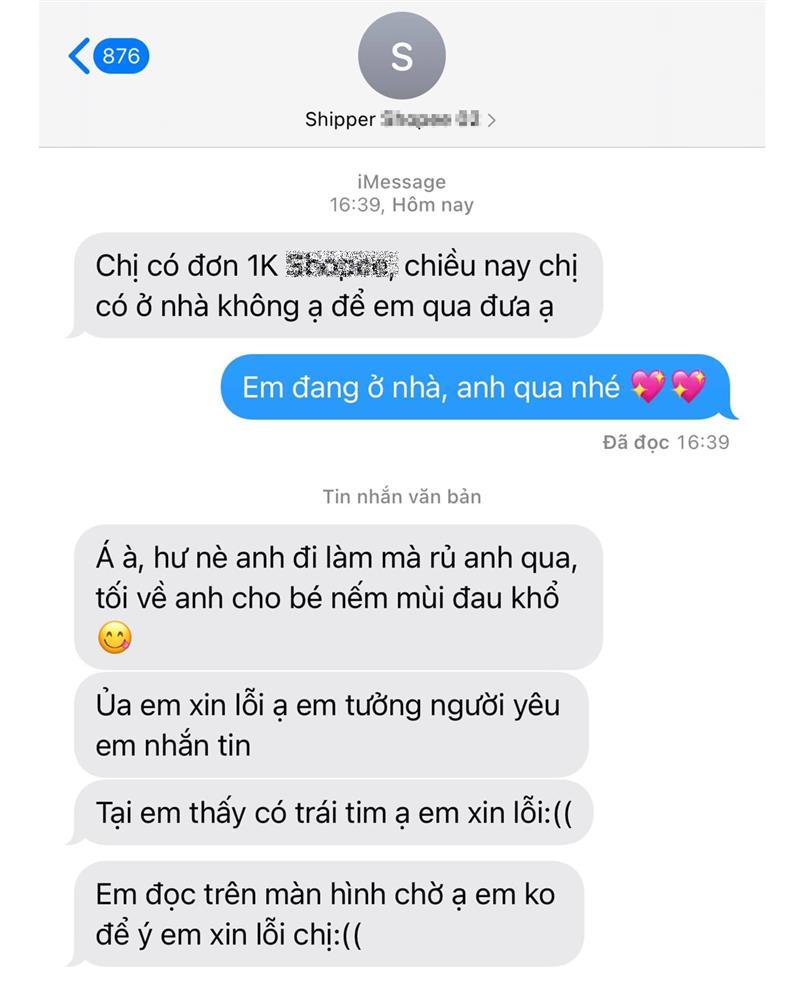 Chóng mặt với đơn hàng 1k, shipper nhầm khách là người yêu, nhắn tin cười sái hàm-1