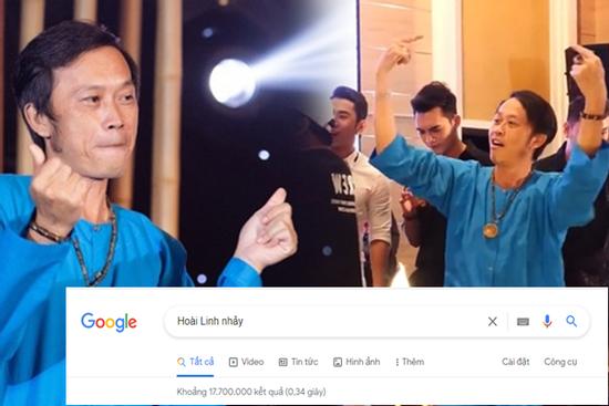 Từ khóa 'Hoài Linh nhảy' thống trị top tìm kiếm, cho 17.7 triệu kết quả trong 0.37 giây