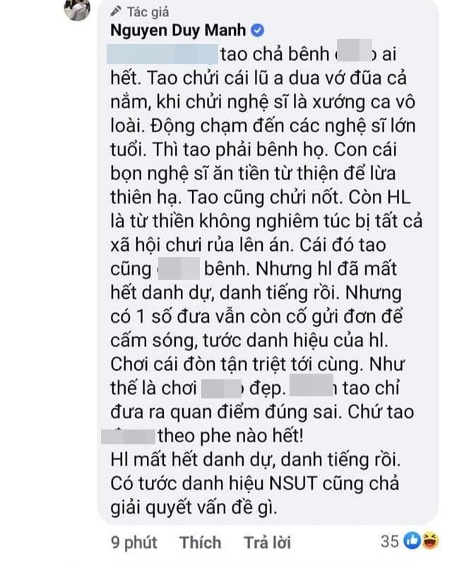 Duy Mạnh lên tiếng về ồn ào tước danh hiệu Hoài Linh-2