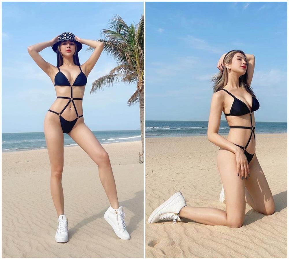 Bikini + giày sneaker: Kiểu mix lạc quẻ nhưng Ngọc Trinh, Diệp Lâm Anh thi nhau diện-3