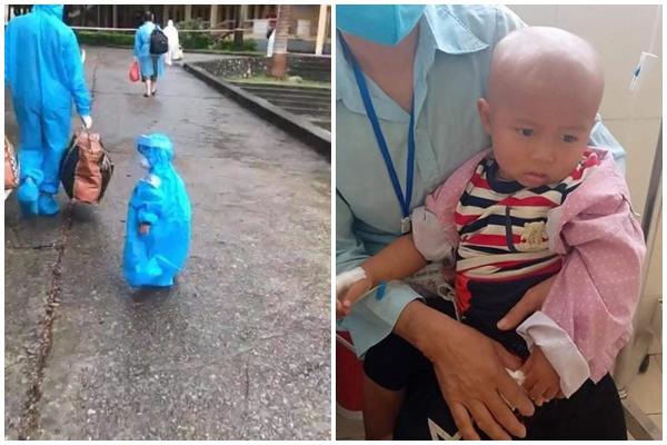 Khoảnh khắc chiến binh 5 tuổi phụ mẹ bê đồ đến viện điều trị Covid-19-2
