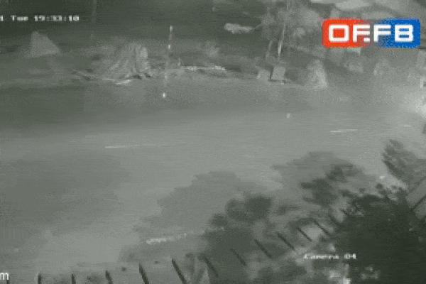 Clip: Chạy xe máy đối đầu ô tô tải, người đàn ông bị treo trên cần gạt nước-1