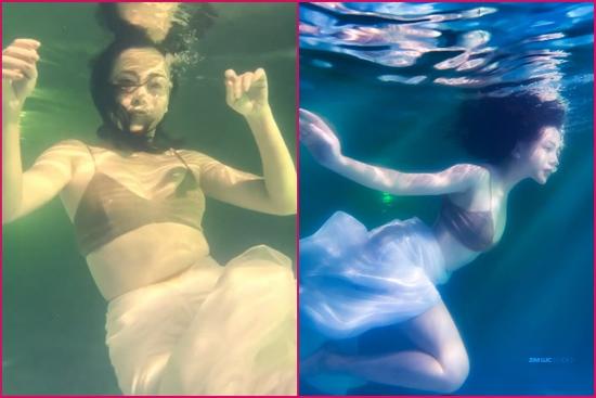 Phương Oanh đóng giả nàng tiên cá ai ngờ lại hóa 'khúc giò đại dương'