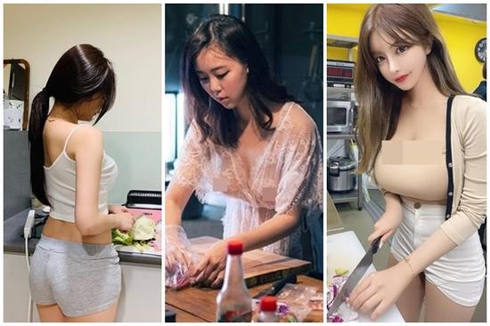 Loạt người đẹp vào bếp mùa Covid với trang phục phản cảm