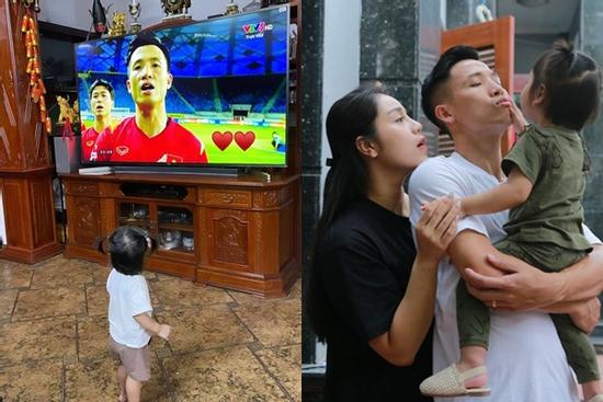 Ảnh đẹp 'rụng tim' của con gái Bùi Tiến Dũng lúc đứng xem bố hát Quốc ca