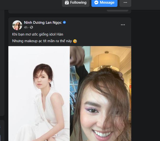 Ninh Dương Lan Ngọc makeup giống Song Hye Kyo nhưng lại khiến fan tá hỏa-1