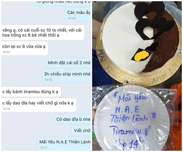 Đặt bánh sinh nhật nhờ viết lời chúc, cô gái xỉu lên, xỉu xuống khi đọc dòng chữ-8