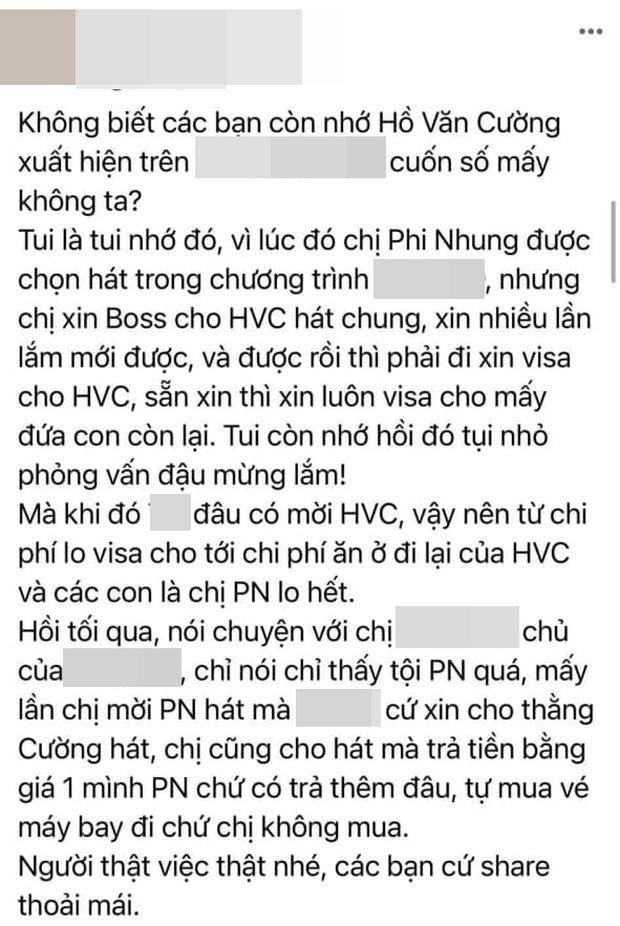 Phi Nhung nhiều lần xin để Hồ Văn Cường diễn ở Mỹ dù chỉ mời 1 mình nữ ca sĩ-1