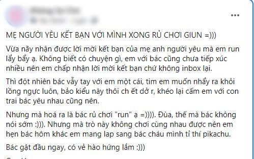 Mẹ người yêu kết bạn FB, mục đích khiến cô gái ngơ ngác bật ngửa-1
