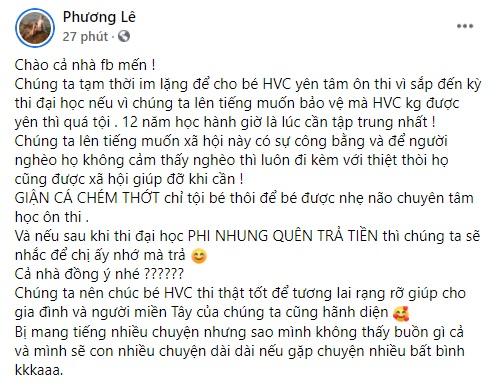Hoa hậu Phương Lê tuyên bố tạm tha Phi Nhung, lý do là gì?-2