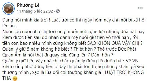 Hoa hậu Phương Lê tuyên bố tạm tha Phi Nhung, lý do là gì?-4