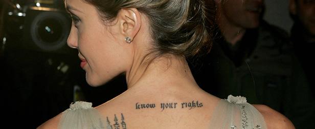 All the meanings of nearly 20 tattoos on Angelina Jolie's body-7