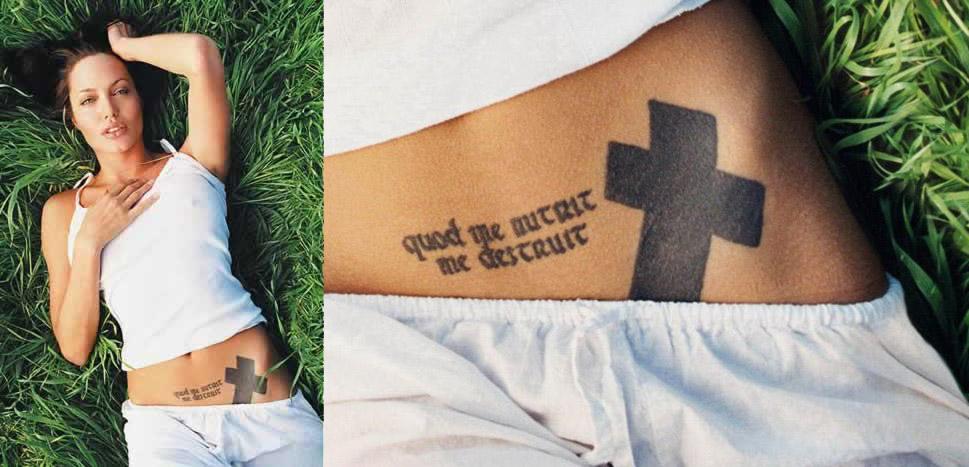 All the meanings of nearly 20 tattoos on Angelina Jolie's body-11