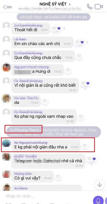 Phương Thanh, Nguyễn Văn Chung nói rõ việc tham gia group chat chấn động showbiz-1