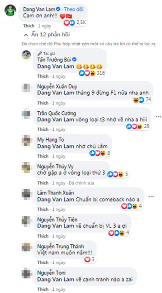 Đặng Văn Lâm còm bài đăng Tấn Trường, chỉ 3 từ mà hút 2,5k like-3