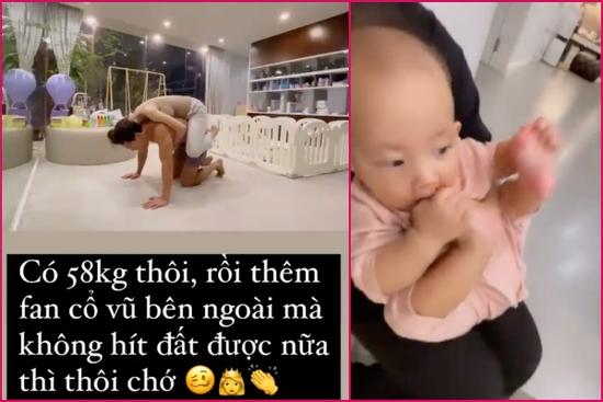 Body vạm vỡ nhưng Kim Lý cõng Hà Hồ hít đất được 5 cái thì 'sập nguồn'