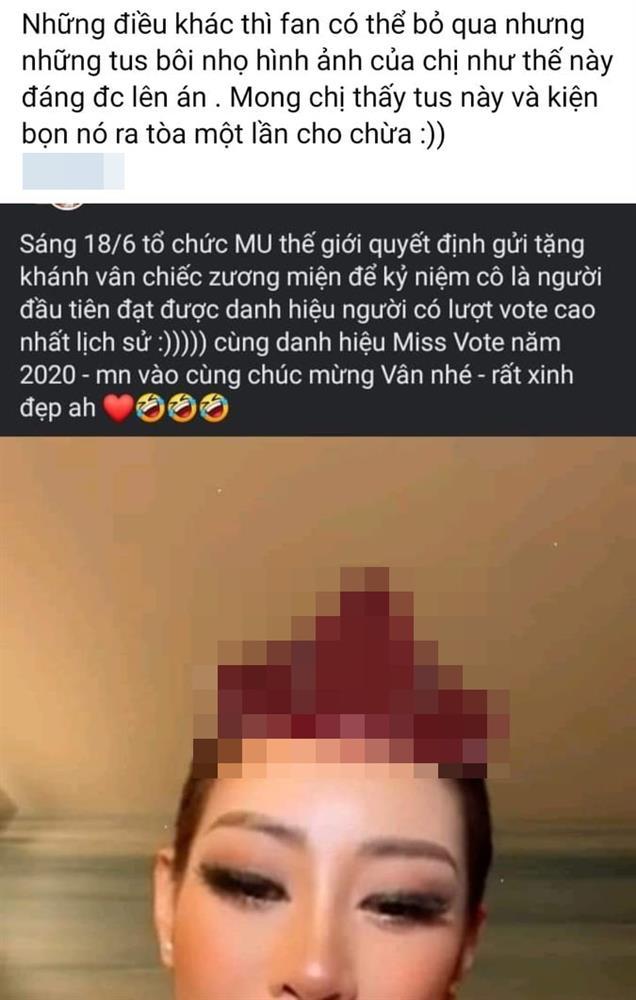 Ảnh chế Khánh Vân đội vương miện nhạy cảm gây phẫn nộ-1