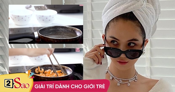 Ngọc Trinh làm vlog nấu ăn, nhà chỉ có tiền mà dùng chảo 'như đồng nát'