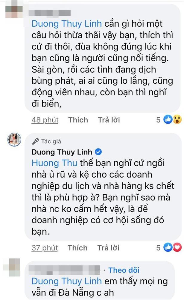 Dương Thùy Linh phản dame khi bị chỉ trích đang dịch mà đòi đi biển-3