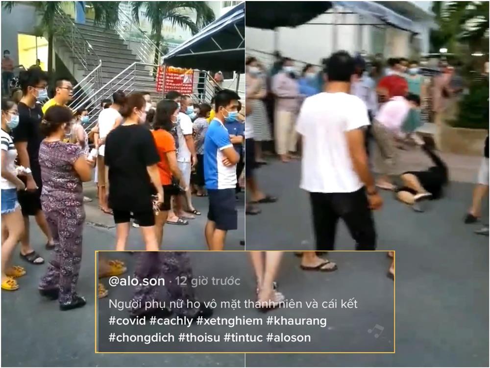 Ho vào mặt người khác bị ăn tát, người phụ nữ lăn ra đất ăn vạ đành đạch-1