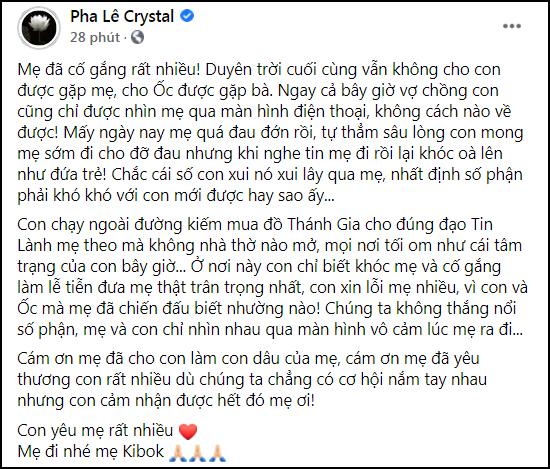 Pha Lê bật khóc khi mẹ chồng mất: Con yêu mẹ. Mẹ đi nhé-2