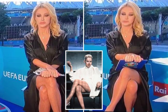 Nữ MC nóng bỏng vắt chân hớ hênh, lộ việc không mặc nội y dẫn bản tin Euro-2