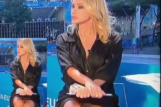 Nữ MC nóng bỏng vắt chân hớ hênh, lộ việc không mặc nội y dẫn bản tin Euro