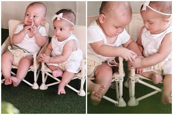 Hà Hồ - Kim Lý lôi cặp sinh đôi Lisa, Leon vần vũ chụp hình ton sur ton-13